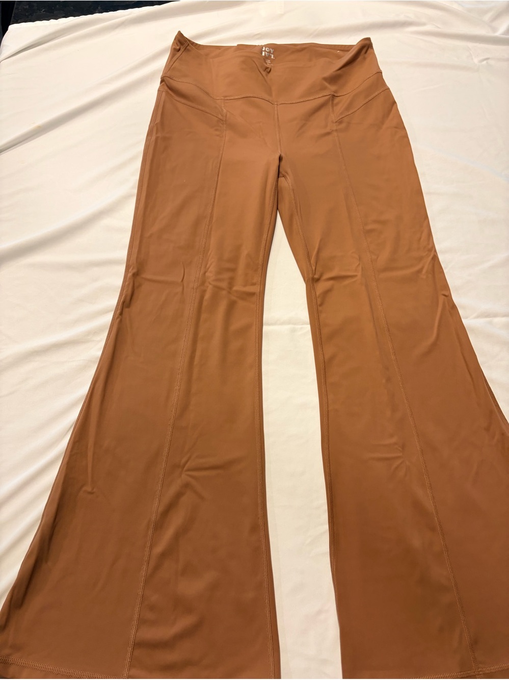 JoyLab High Rise Front Seam Flare Leggings Pants Camel Brown XL